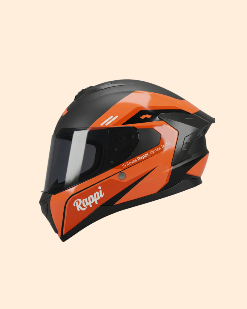Casco Integral Rappi | Diseño Aerodinámico y Certificado para Motociclistas